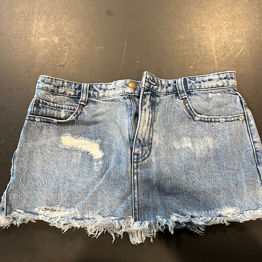 Free People Denim Mini Skirt Size 2
